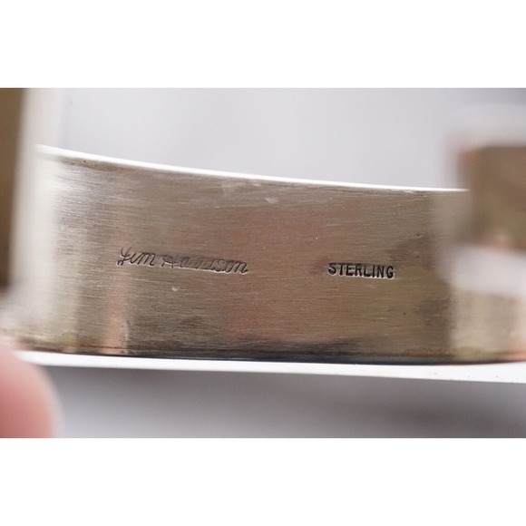 Jim Harrison Navajo Native Indian Sterling Inlay Multi Stone Cuff Bracelet Heavy - Picture 15 of 17